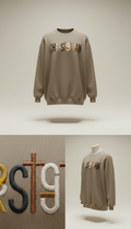 Taupe Oversized Sweatshirt with Christian Typography