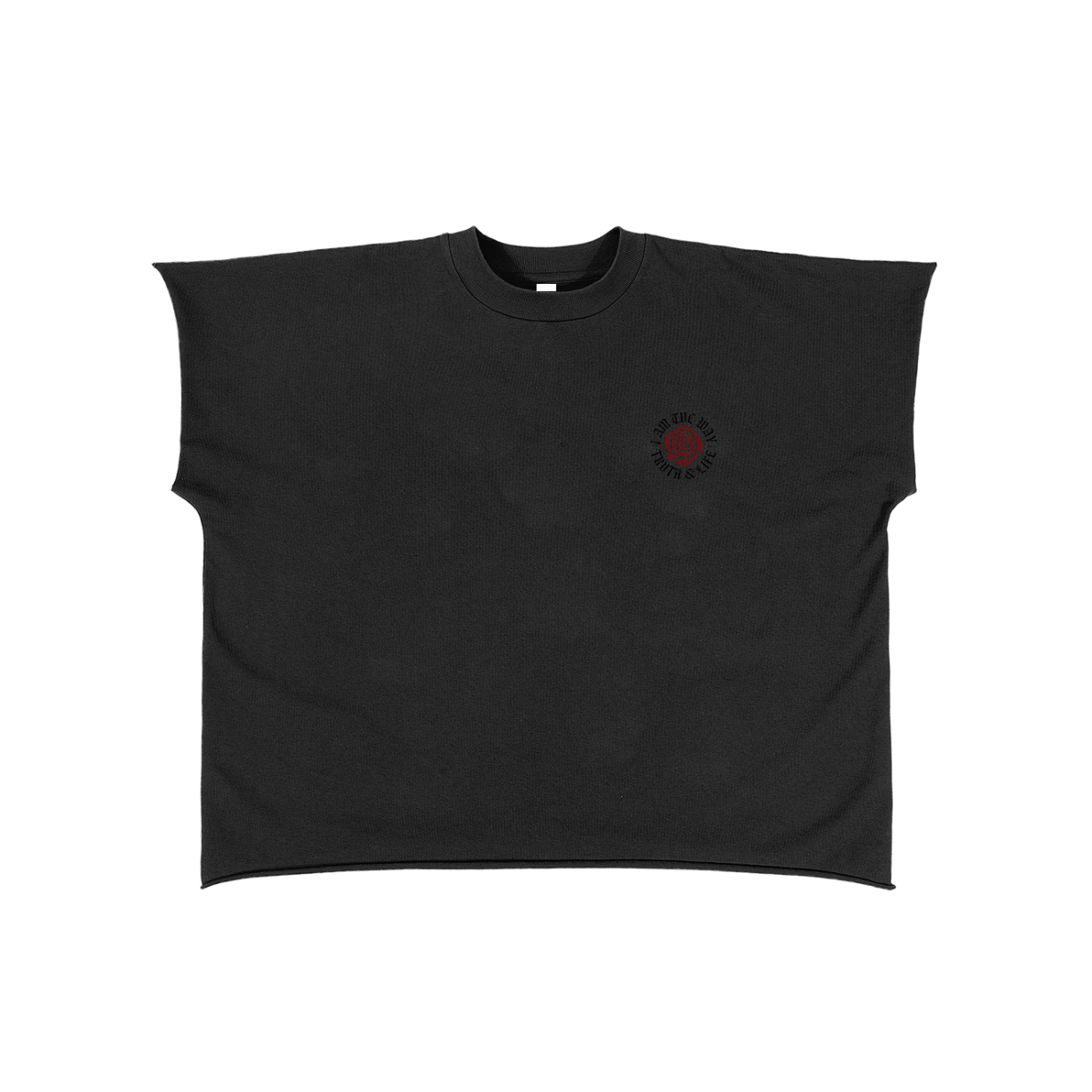 Raw Edge Boxy Non-Shrink T-Shirt | KING of Kings | Black / White / Dark Grey