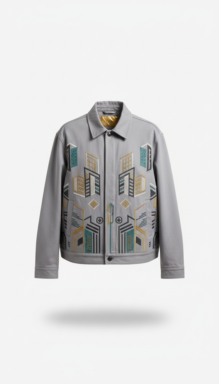 Pewter Embroidered Urban Jacket