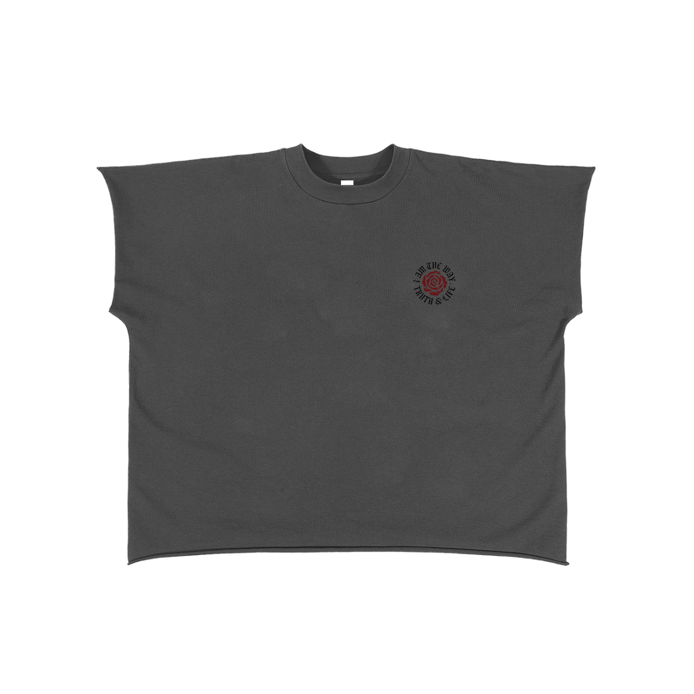 Raw Edge Boxy Non-Shrink T-Shirt | KING of Kings | Black / White / Dark Grey