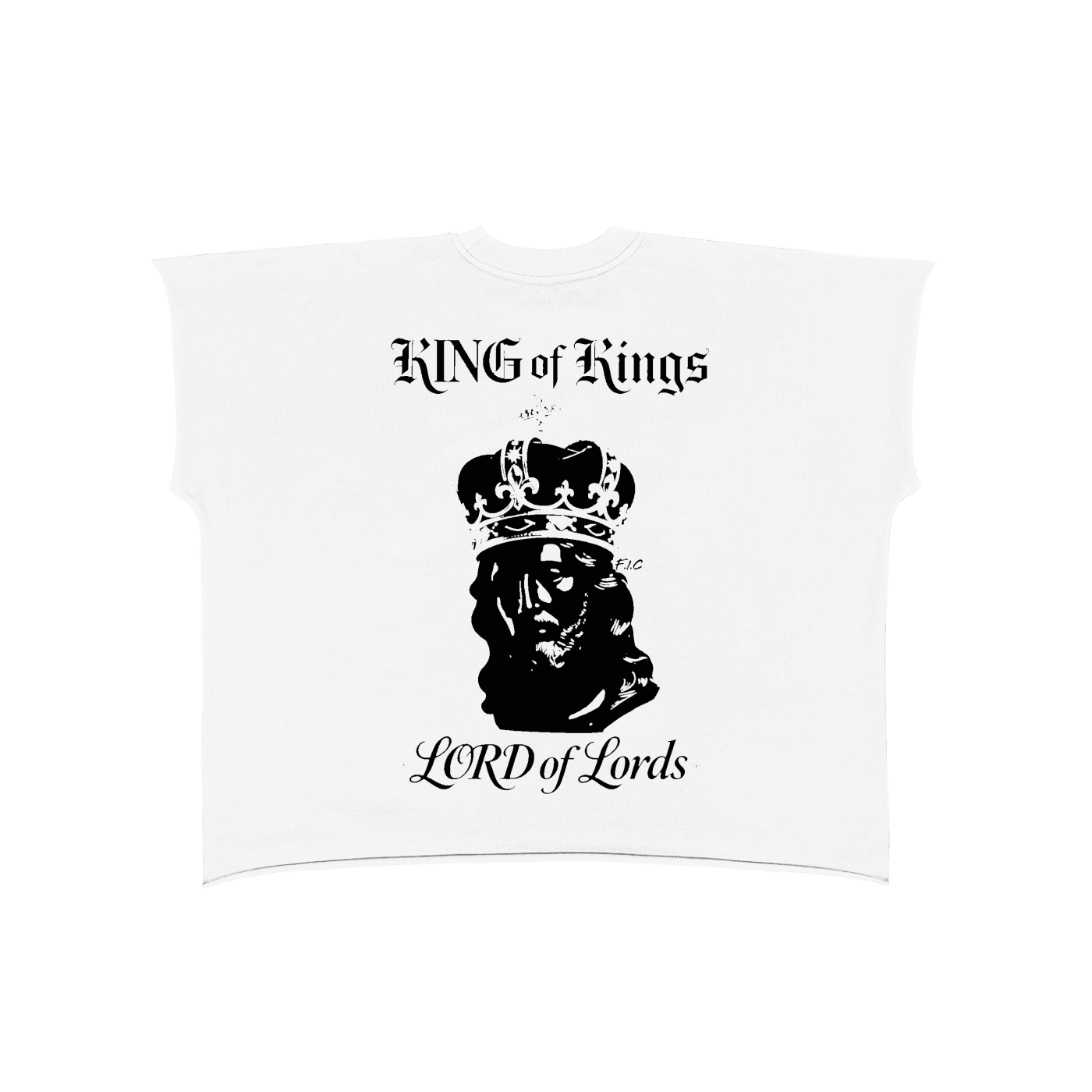 Raw Edge Boxy Non-Shrink T-Shirt | KING of Kings | Black / White / Dark Grey