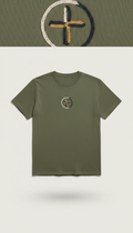 Ancient Olive Unisex Tee with Minimalist Faith Motif